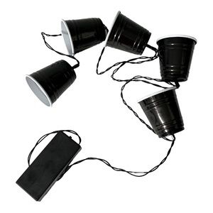 Black solo theme mini cup string lights battery perfect for bar party decor